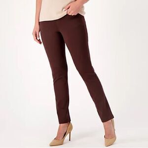 Belle by Kim Gravel Ponte Slim Straight Leg Pants